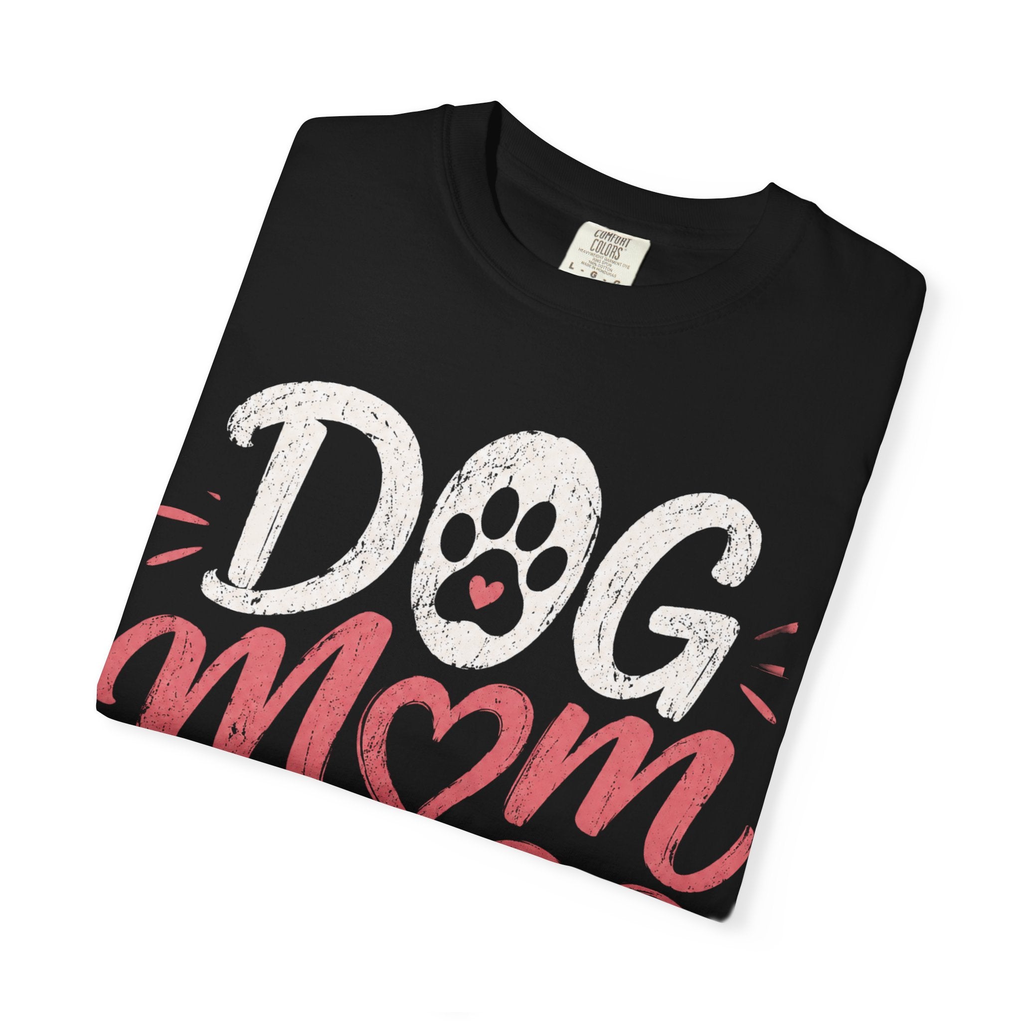 Dog Mom Life T-Shirt — Cute Paw Heart Graphic Tee for Dog Lovers