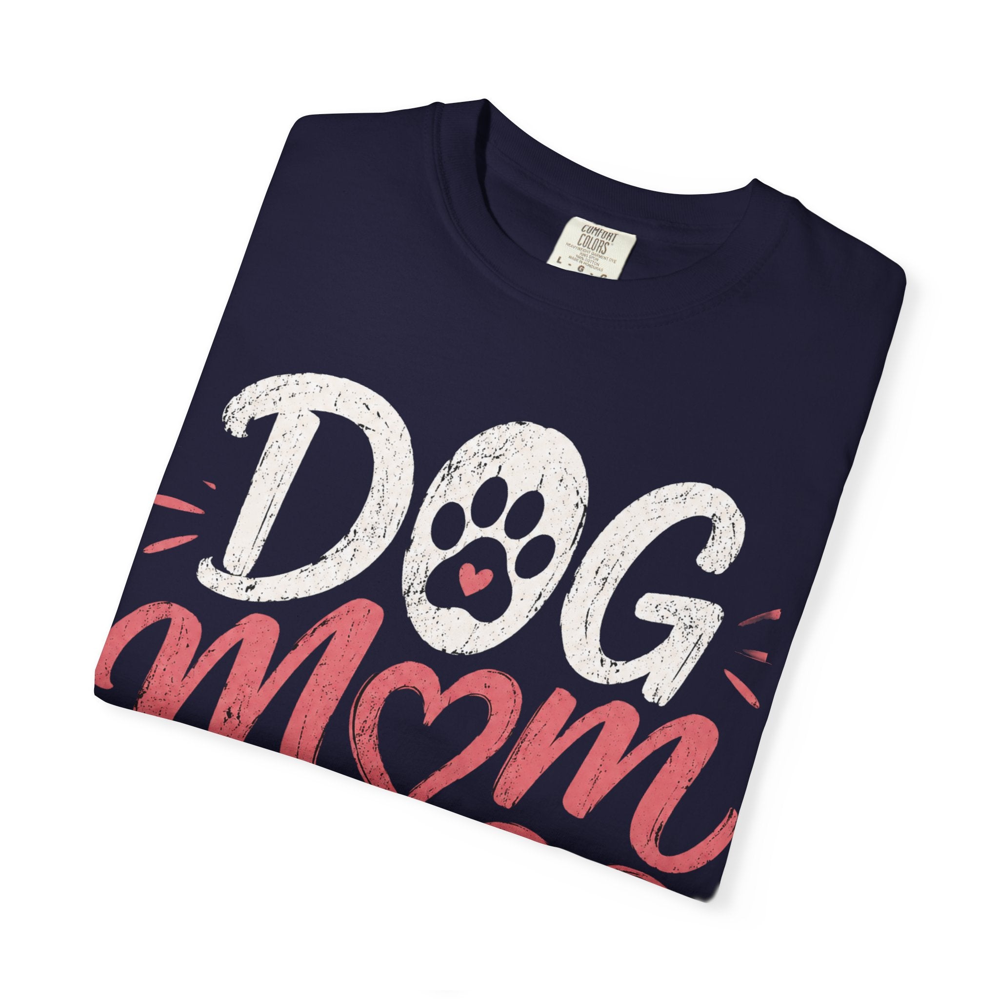 Dog Mom Life T-Shirt — Cute Paw Heart Graphic Tee for Dog Lovers