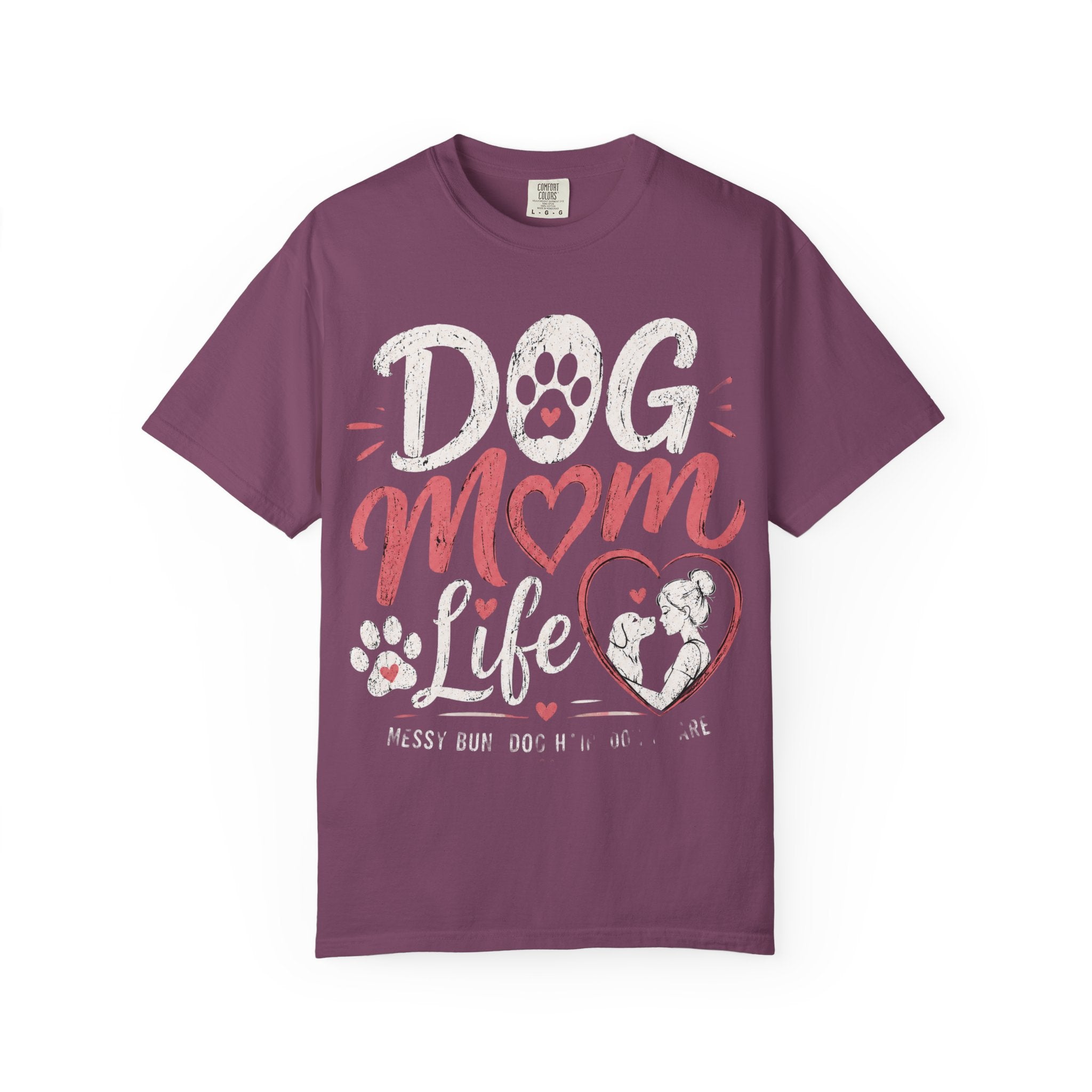 Dog Mom Life T-Shirt — Cute Paw Heart Graphic Tee for Dog Lovers